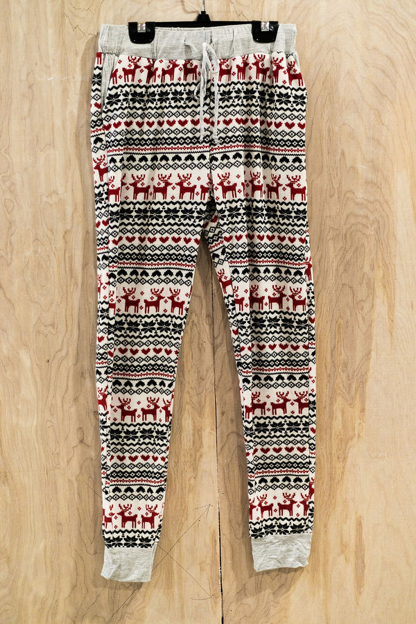 For The Win Lounge Jogger Pants with Drawstring Waist in Christmas Reindeer Pattern