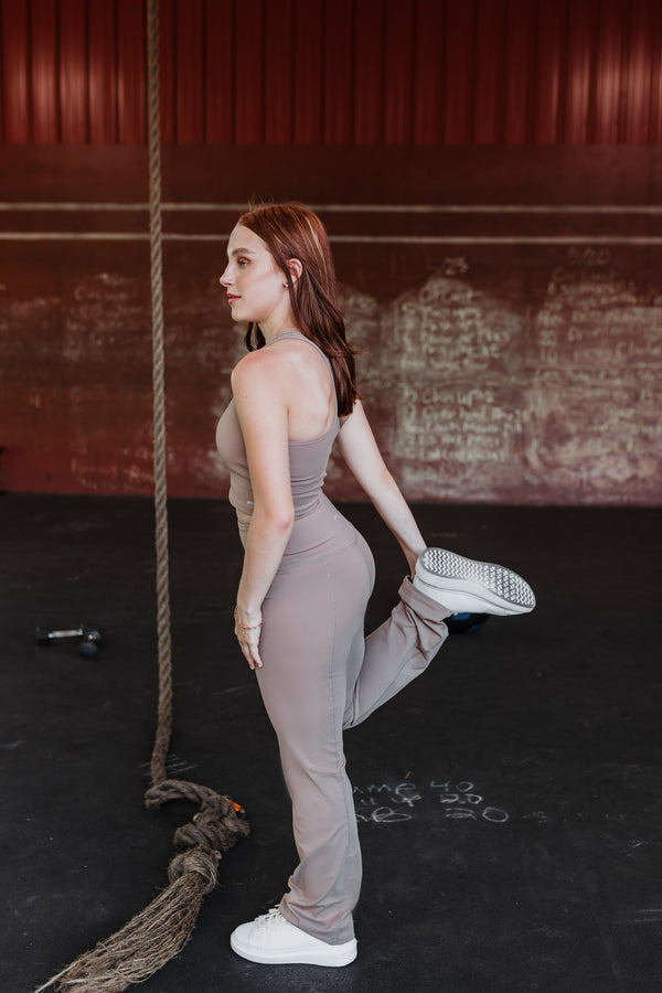 Good Stretch Flare Yoga Pants in Taupe