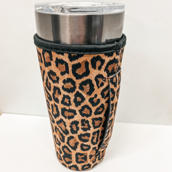 Tumbler Drink Sleeve in Leopard Print