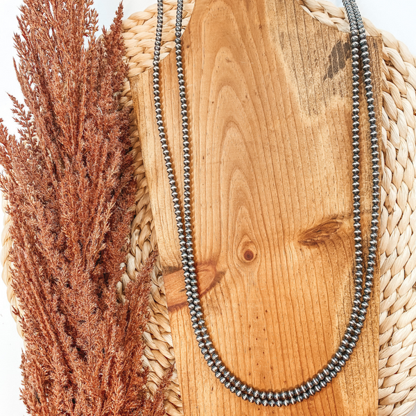 Navajo | Navajo Handmade 6mm Navajo Pearls Necklace | 80 inches