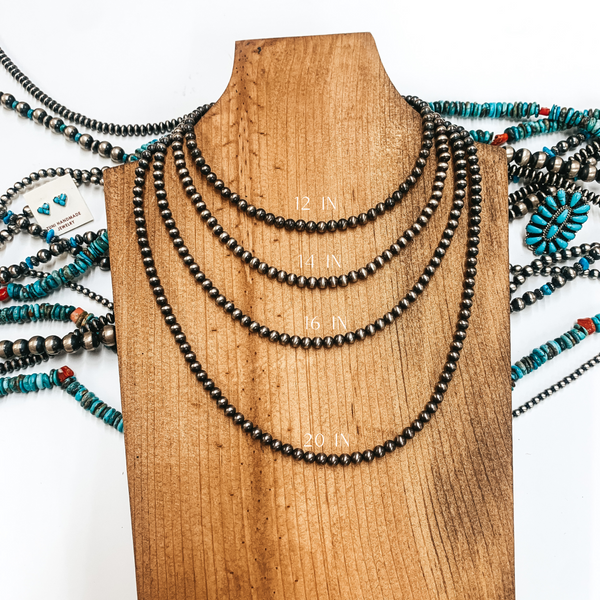 Navajo | Navajo Handmade 5mm Navajo Pearls Necklace | Varying Lengths