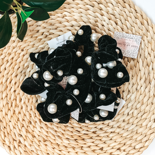 3 for $10 | Velvet Pearl Embroidered Large Scrunchies