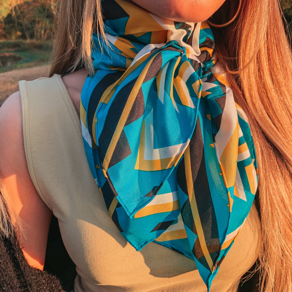 Southwest Wild Rag in Teal and Gold