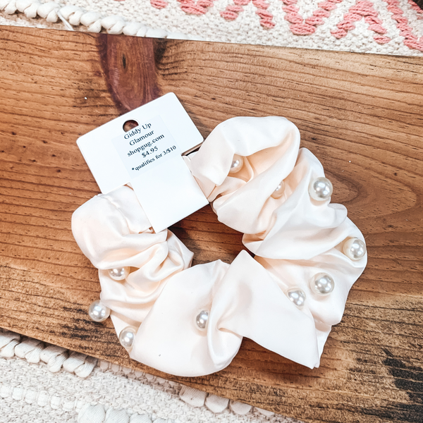 3 for $10 | Pearl Embroidered Large Scrunchies