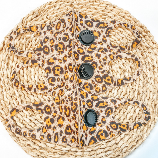 Leopard Face Covering in Orange and Black with Vent