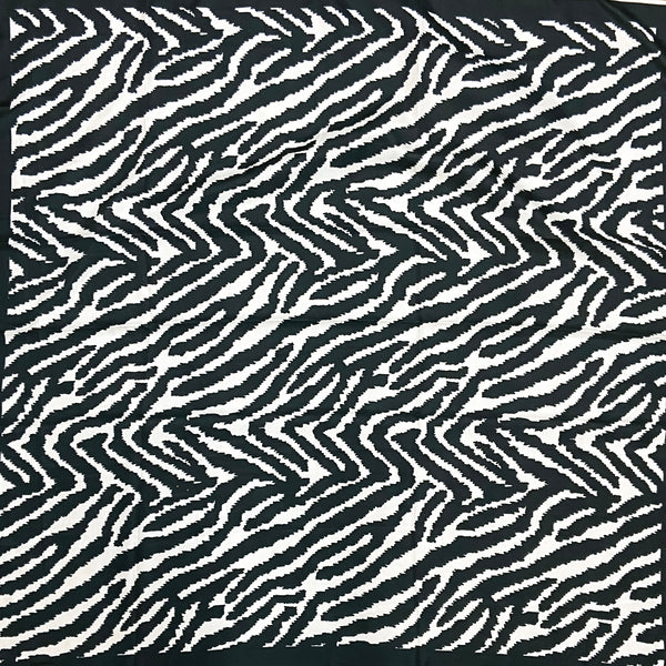 Zebra Print Square Scarf in Ivory and Black