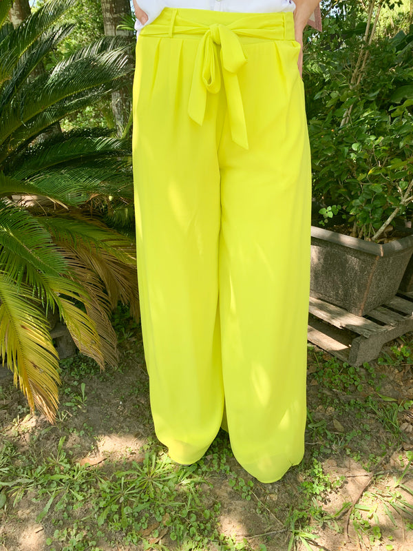 Take My Advice Wide Leg Pants in Lime Green