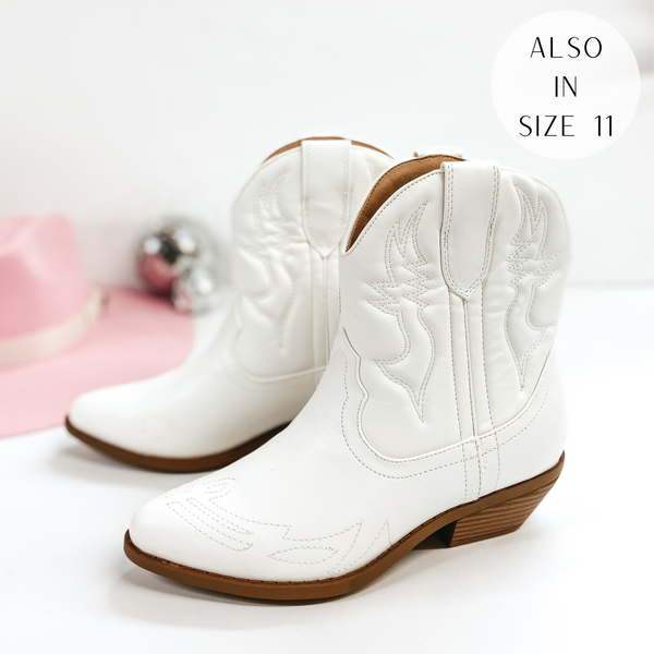 Wild and Wanted Cowgirl Ankle Booties in White