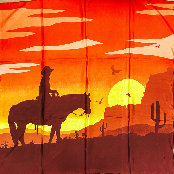 Sunset Cowboy Southwest Wild Rag in Orange