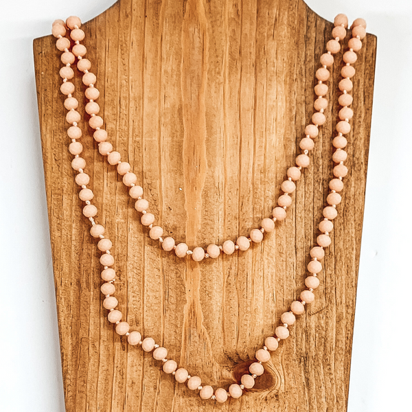 60 Inch Crystal Strand Necklace in Matte Blush
