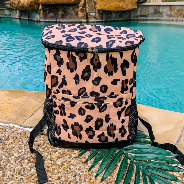Backpack Cooler in Leopard Print