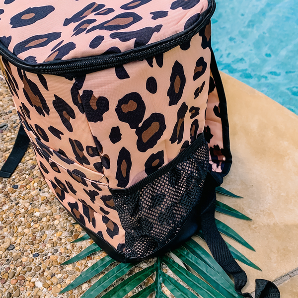 Backpack Cooler in Leopard Print