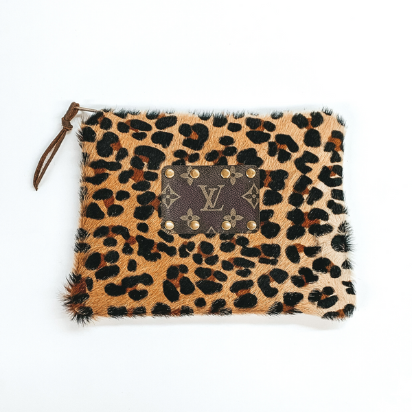 Keep It Gypsy | Leopard Print Cowhide Make Up Bag with a Leather Embellishment