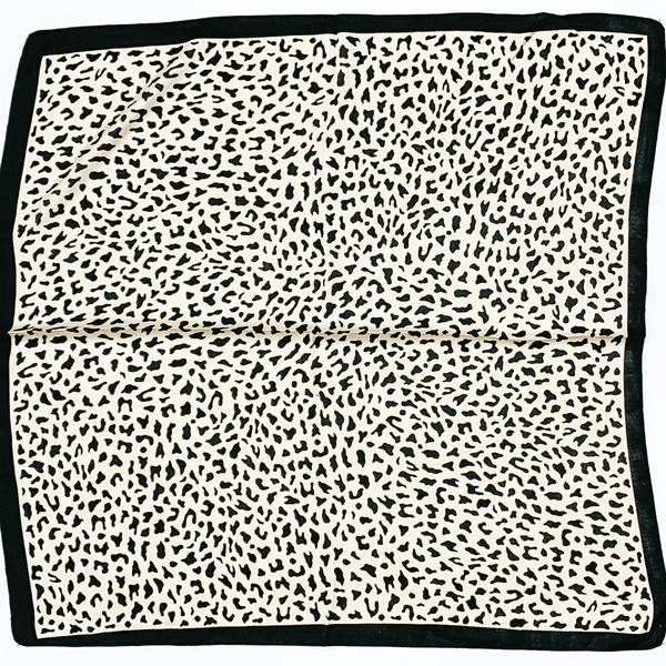 Cheetah Print Scarf in Ivory and Black