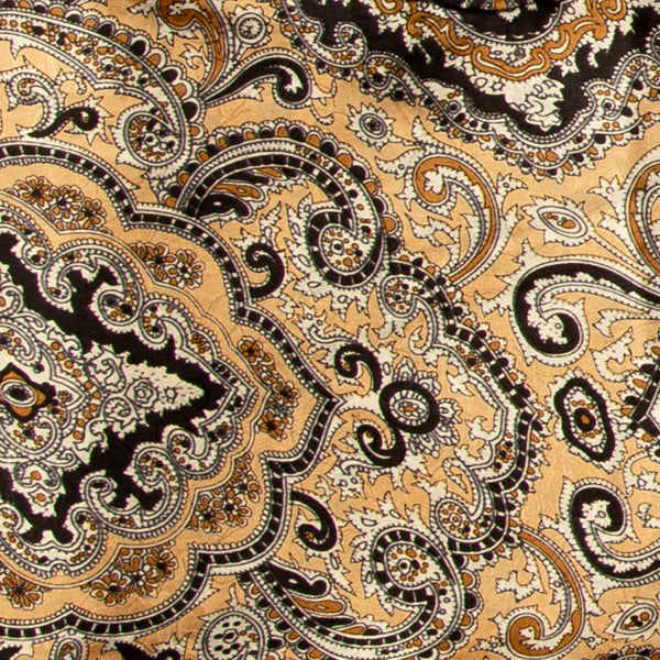 Paisley Wild Rag in Tan and Black