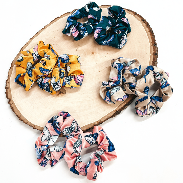 3 for $10 | Satin Butterfly Print Scrunchies