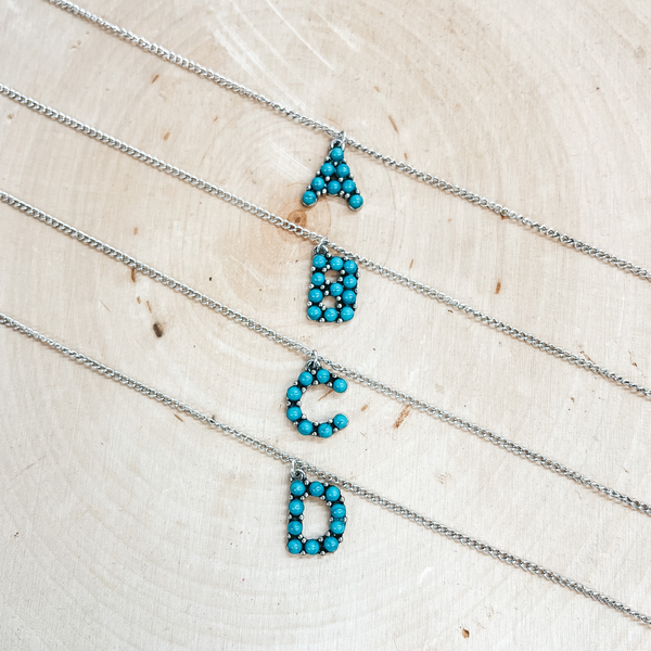 Mini Western Turquoise Initial Necklaces