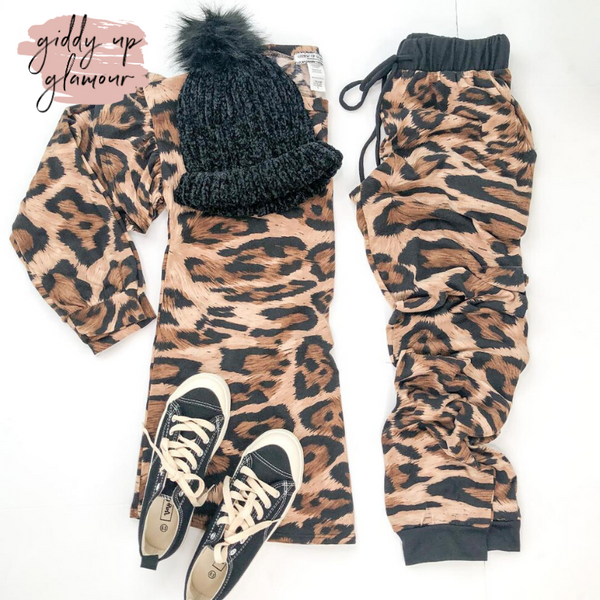 Cozy and Cool Leopard Print Jogger Pants with Drawstring Waist