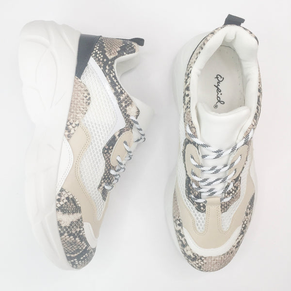 Last Chance Size 6 & 7 | Rise Up Lace Up Sneaker in Snakeskin