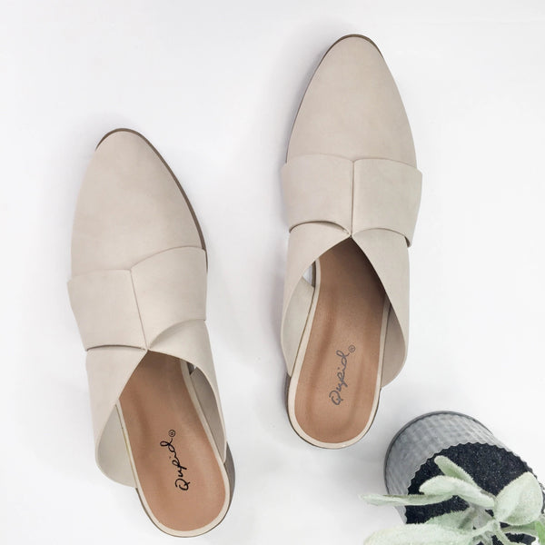 Cool With That Cross Band Ballerina Mules in Stone