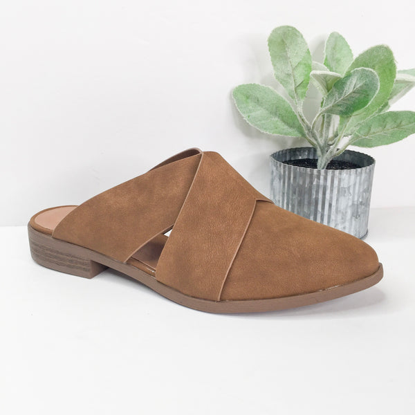 Cool With That Cross Band Ballerina Mules in Maple