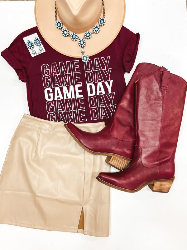 Aggie Game Day | Gameday Short Sleeve Graphic Tee Shirt in Maroon