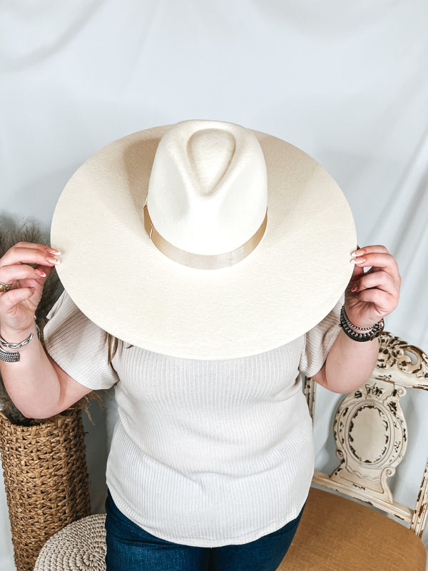 Lack of Color | Montana Wide Brim Wool Felt Hat in Ivory