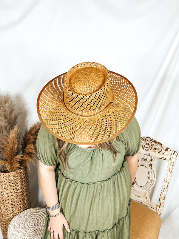 Lack of Color | Cesca Straw Boater Hat with Chin Tie in Brown