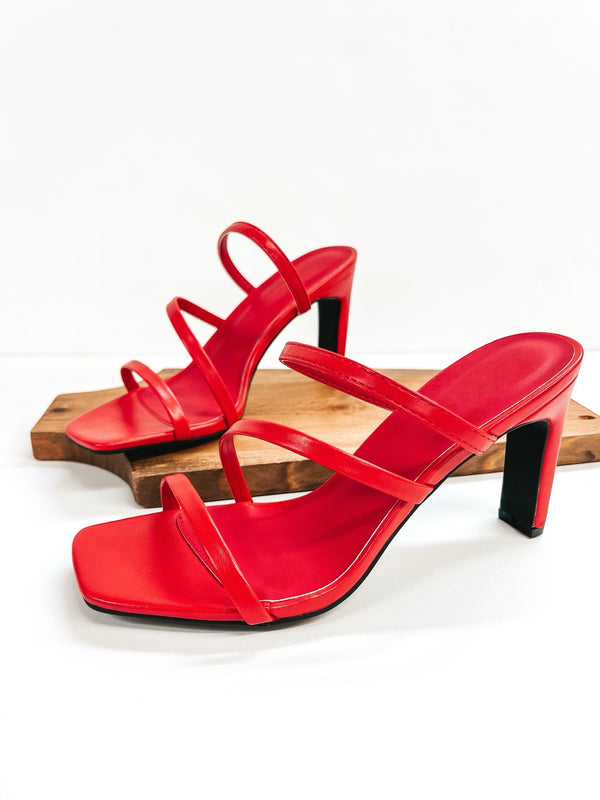 Upper West Side Strappy Heeled Sandals in Red