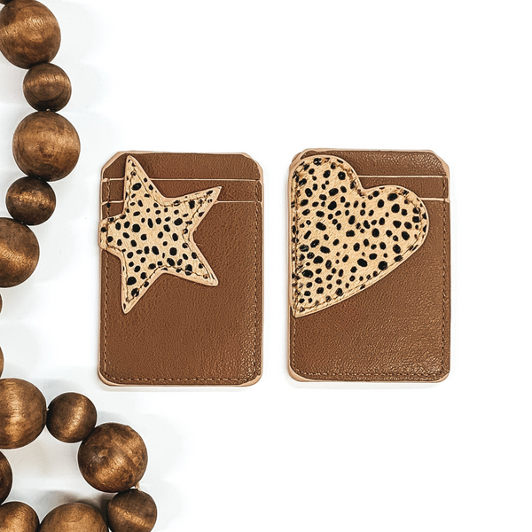 Living in Style Heart ID Holder in Brown/Dotted