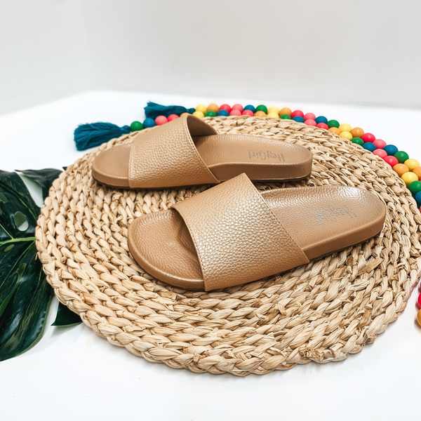 Corky's | Backyard Leather Slide On Sandals in Gold