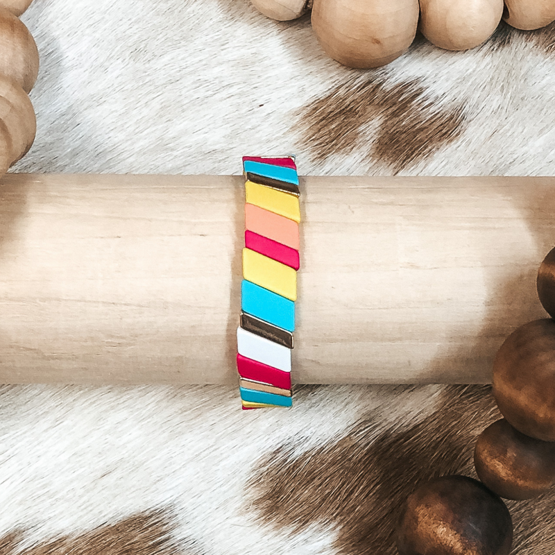 All About Matte Diagonal Bracelet in Multicolored