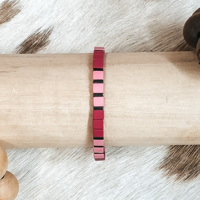 All About Matte Skinny Square Bracelet in Pinks