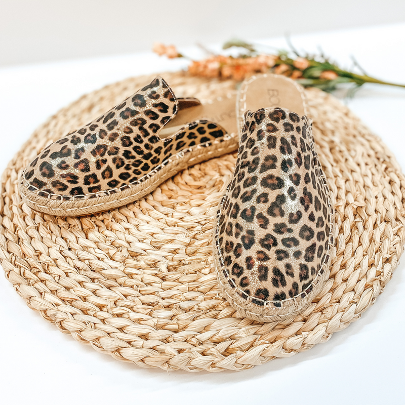 Corky's | Taffy Side Espadrille Slide On Sandals in Leopard
