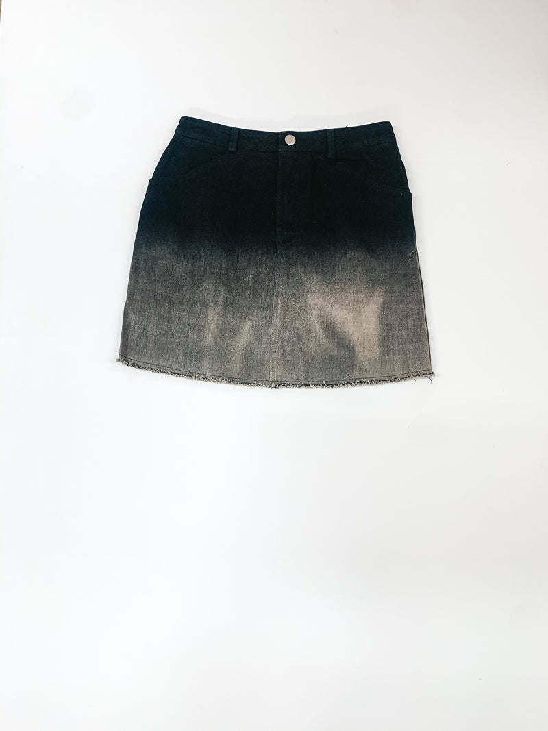 90's Baby Ombre Denim Mini Skirt in Black