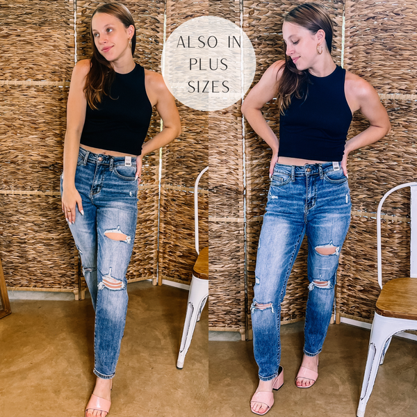 Judy Blue | Never Ending Destroy Slim Fit Jeans in Medium Wash