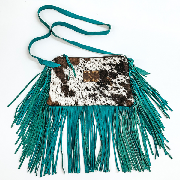 Keep It Gypsy | Cowhide Crossbody Purse with Genuine Leather Turquoise Fringe