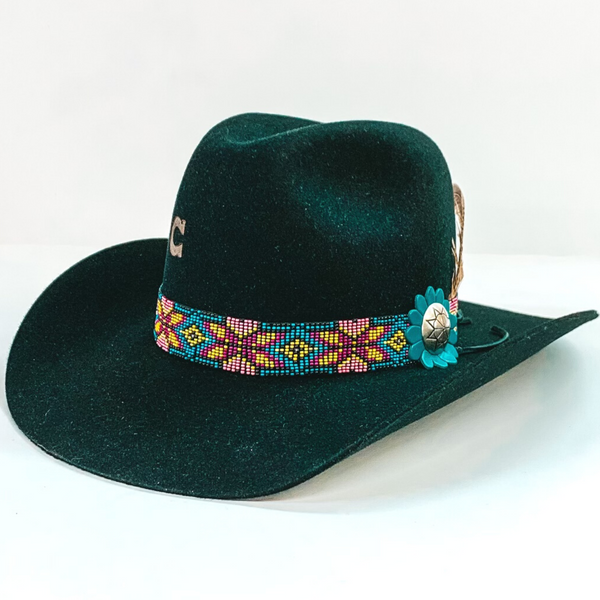 Charlie 1 Horse | Gold Digger Wool Felt Hat with Beaded Band and Silver Concho in Black