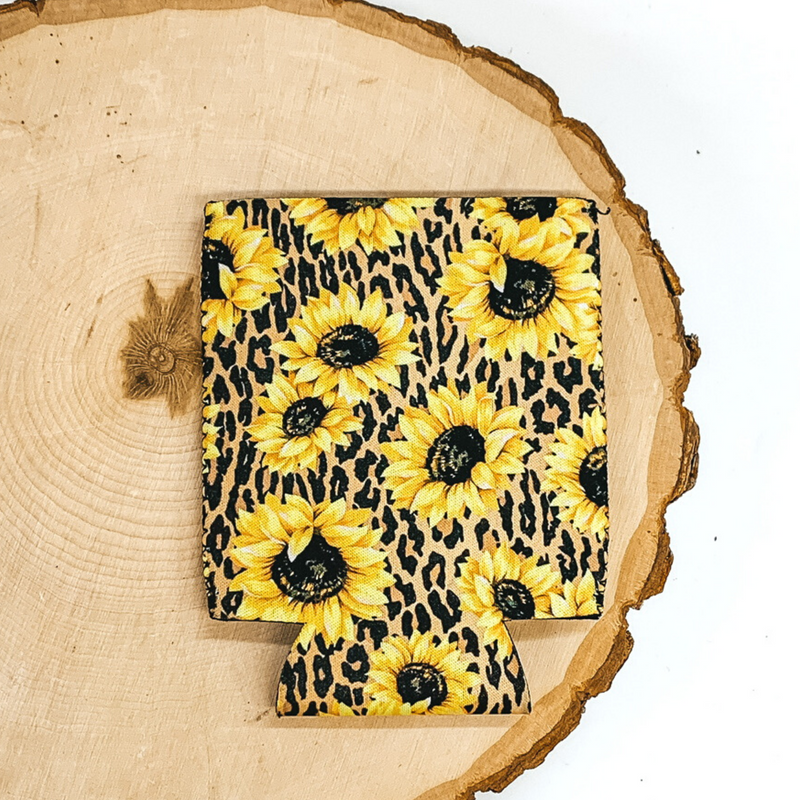 Sunflower Koozie in Leopard