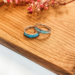 Jamie Johnson | Navajo Handmade Sterling Silver Ring with Opal Inlay