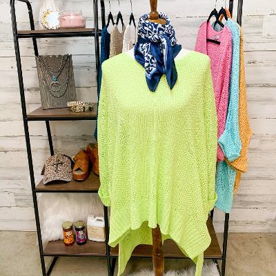 With All My Heart Oversized Knit Sweater in Lime Green